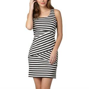 Michael Kors Black & White Striped Bandage Dress Size 6